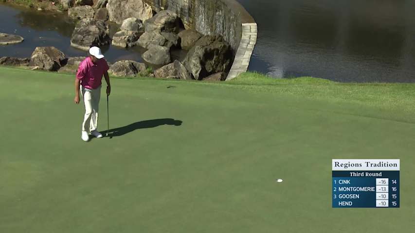 Stephen Ames makes birdie on No. 18 at Regions Tradition