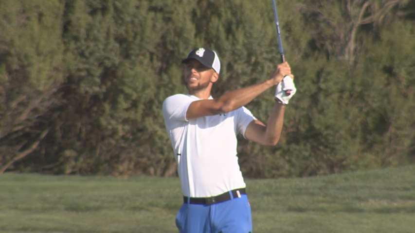 Stephen Curry's approach sets up birdie at Ellie Mae Classic