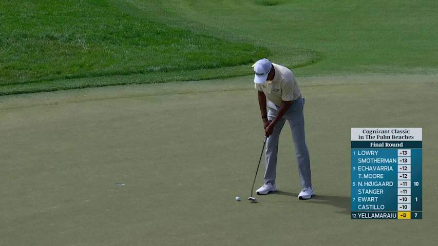Sudarshan Yellamaraju sinks 6-foot birdie putt on No. 8 at Cognizant Classic