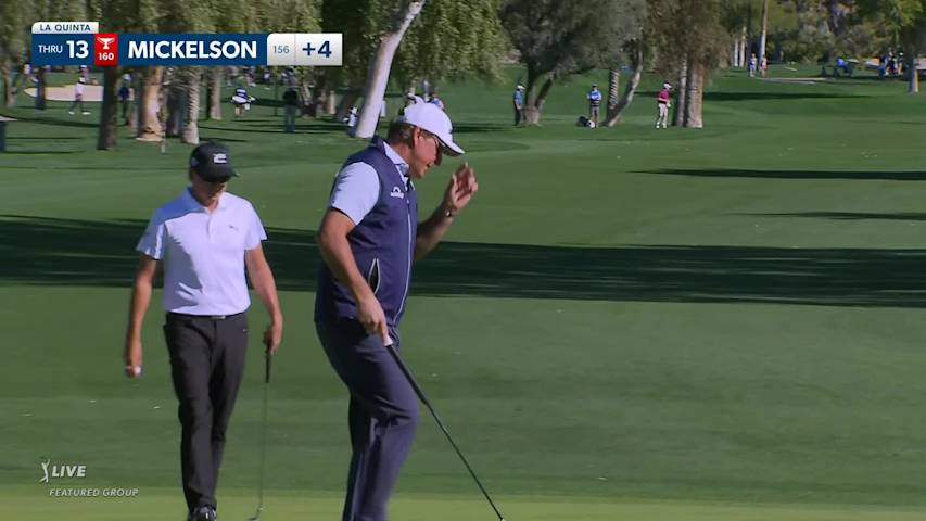 Phil Mickelson makes eagle on No. 13 at The American Express
