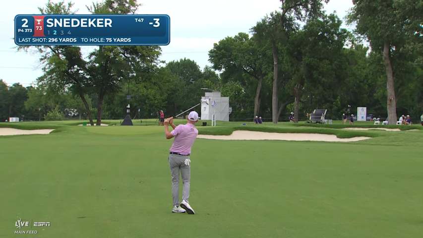 Brandt Snedeker gets up-and-down from 75 yards for birdie on No. 2 at Charles Schwab