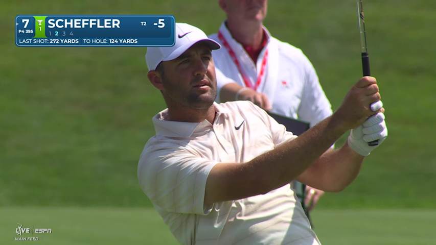 Scottie Scheffler's 126-yard approach sets up birdie on No. 7 at 3M Open