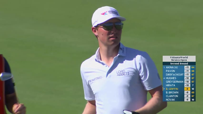 Ben Griffin gets up-and-down from 140 yards for birdie on No. 11 at Mexico Open