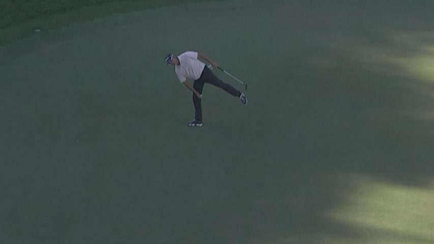 Tommy Tolles rolls in a long birdie at Invesco QQQ