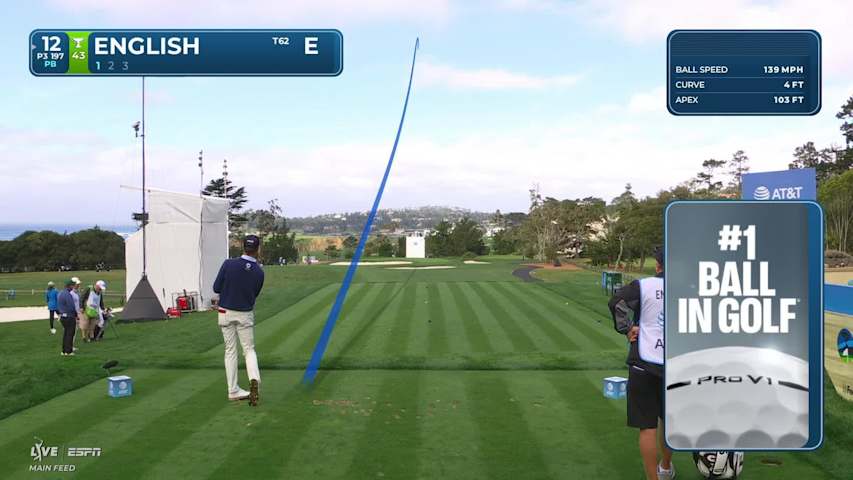Harris English sinks 18-foot birdie putt on No. 12 at AT&T Pebble Beach