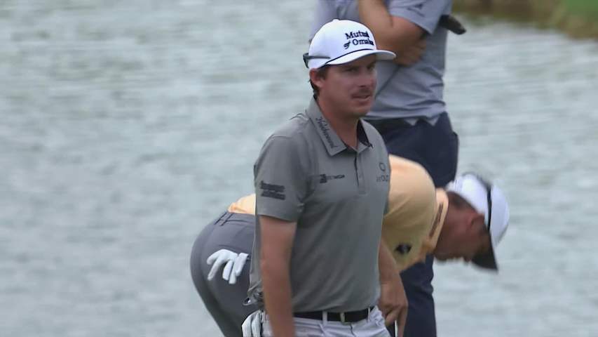 Joel Dahmen drains 16-foot birdie putt on No. 17 at Butterfield Bermuda