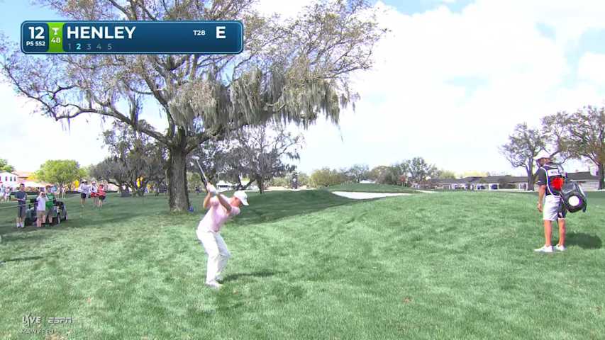 Russell Henley hits 111-yard approach to 4 feet, sets up birdie on No. 12 at Arnold Palmer