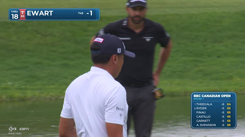 A.J. Ewart sinks 11-foot birdie putt on No. 18 at RBC Canadian