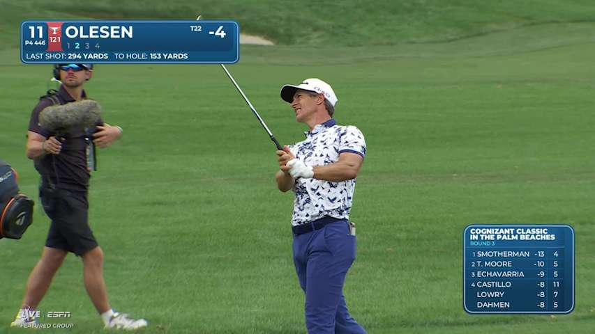 Thorbjørn Olesen hits 149-yard approach to 11 feet, sets up birdie on No. 11 at Cognizant Classic