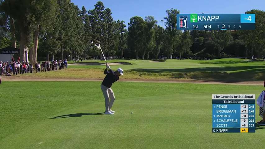 Jake Knapp hits 201-yard approach to 5 feet, makes eagle putt on No. 1 at The Genesis