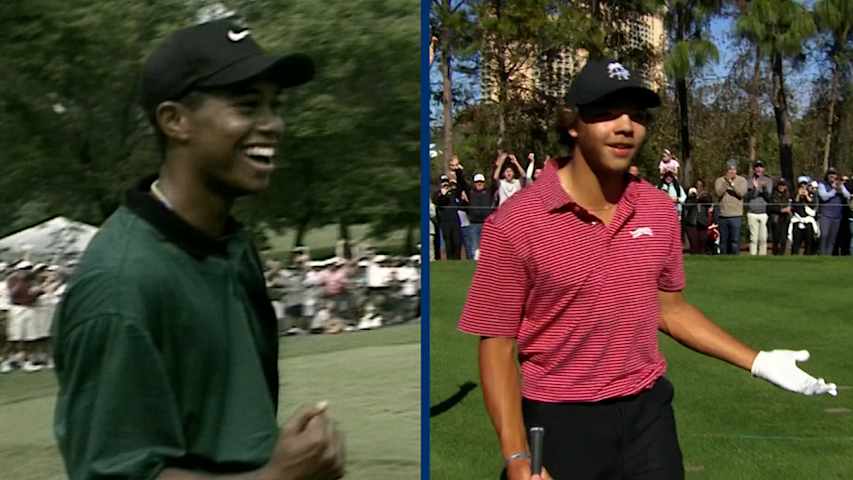 Tiger and Charlie Woods' first career aces in TOUR-sanctioned competition