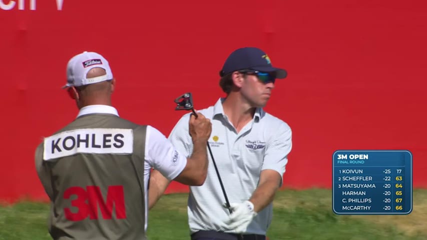 Ben Kohles drains 3-foot putt for birdie on No. 18 at 3M Open