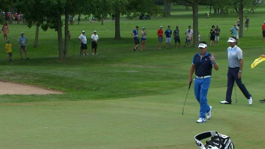Eric Axley makes a 14-foot birdie putt at RBC Canadian