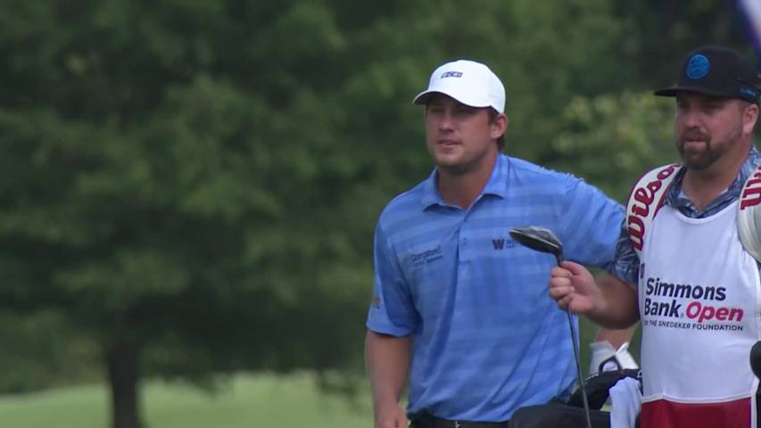 Zach Bauchou makes birdie on No. 14 at Simmons Bank Open