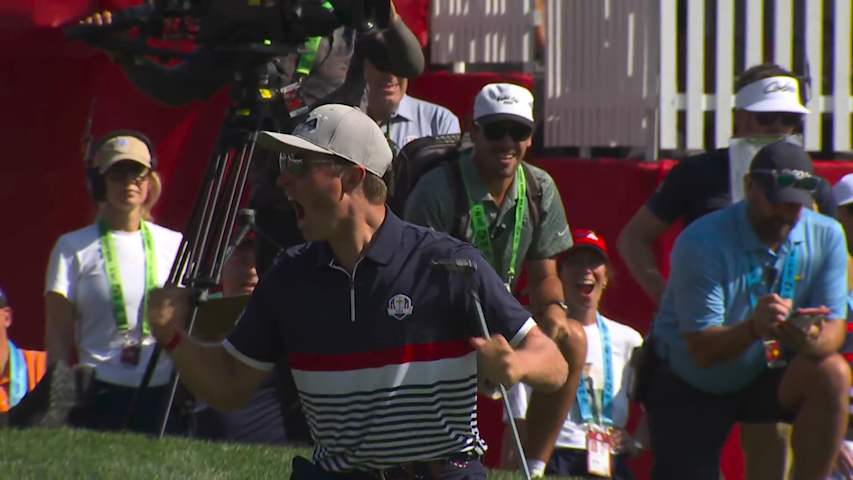 Ben Griffin drains massive birdie putt to fire up crowd at Ryder Cup