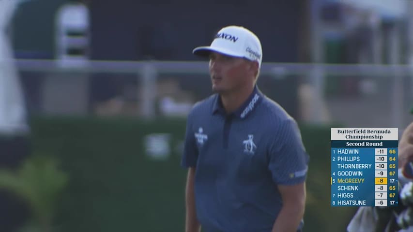 Max McGreevy makes birdie on No. 9 at Butterfield Bermuda