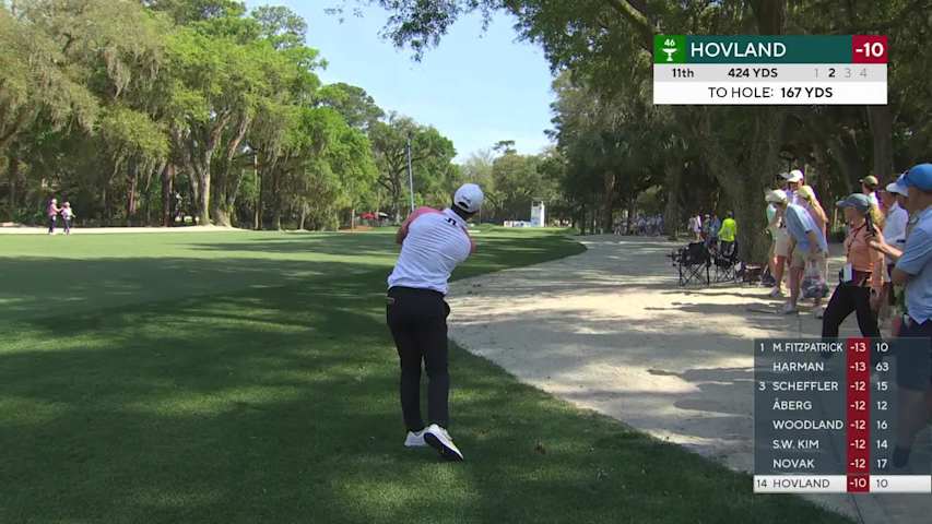 Viktor Hovland's 170-yard approach sets up birdie on No. 11 at RBC Heritage