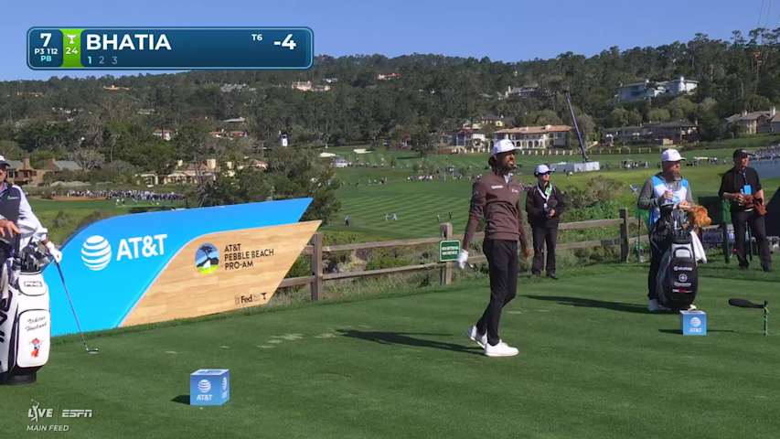 Akshay Bhatia hits 112-yard tee shot to 3 feet, sets up birdie