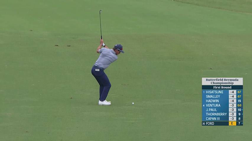 David Ford almost makes albatross at the par-5 17th at Butterfield Bermuda