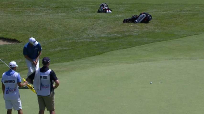 John Merrick sinks birdie on No. 17 at LECOM