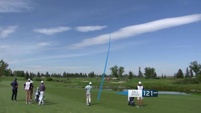 Jason Caron makes birdie on No. 15 at Rogers Charity Classic