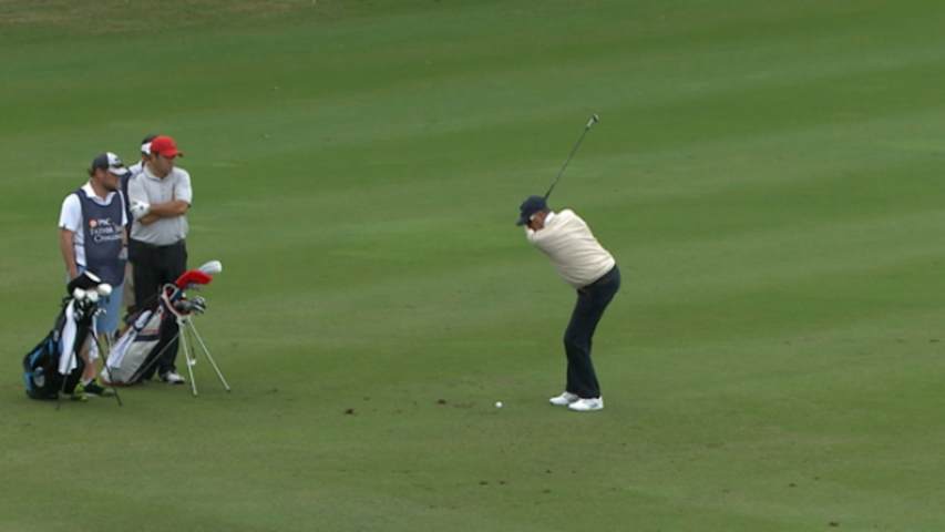 Team Floyd birdies No. 14 at PNC Father/Son