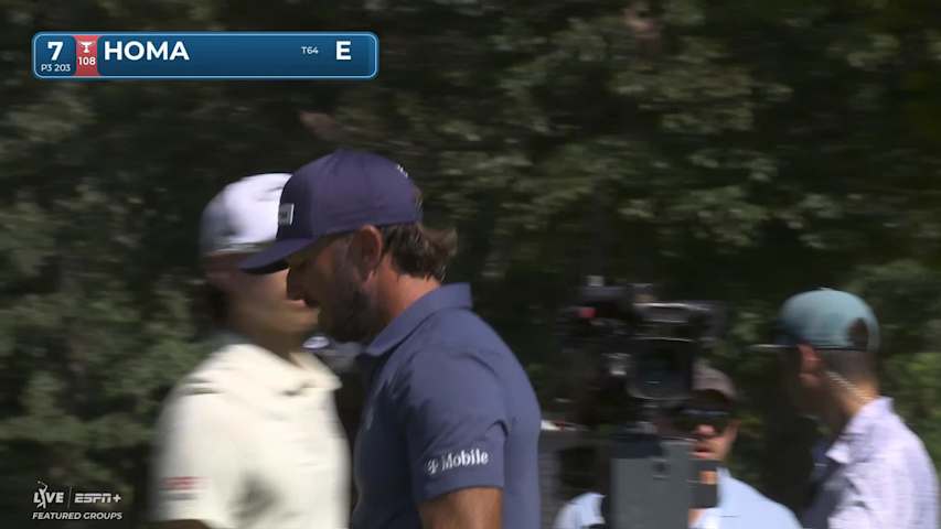 Max Homa hits 203-yard tee shot to 5 feet, sets up birdie on No. 7 at Sanderson Farms
