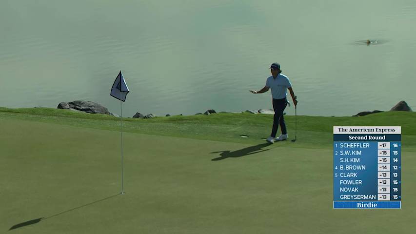 Davis Chatfield holes out from 23 feet for birdie on No. 10 at The American Express