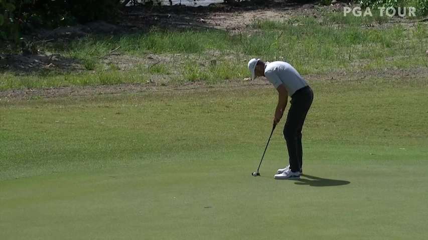 D.J. Trahan holes short birdie putt at Puerto Rico