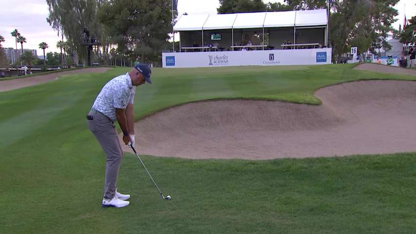 Stewart Cink makes birdie putt on No. 16 at Charles Schwab Cup Championship