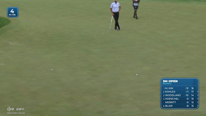 Ben Martin sinks 36-foot birdie putt on No. 4 at 3M Open
