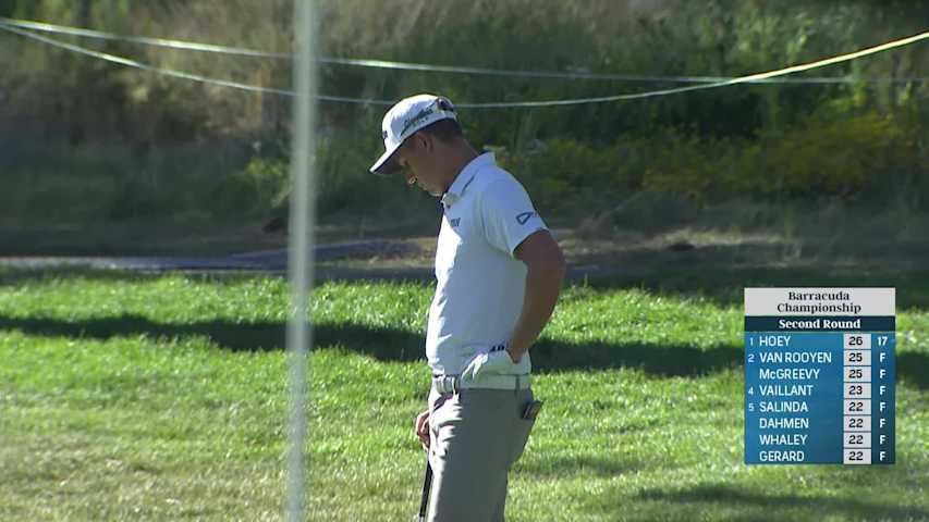 Andrew Putnam chips it close and rolls birdie on No. 17 at Barracuda
