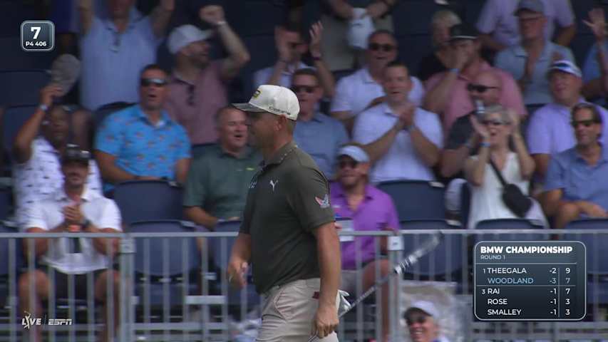 Gary Woodland's 154-yard approach sets up birdie on No. 7 at BMW Championship