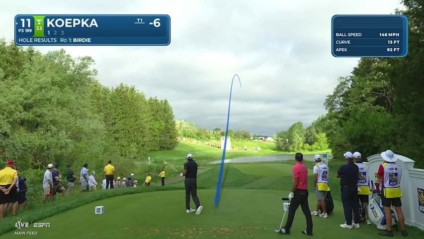 Brooks Koepka sinks 27-foot birdie putt on No. 11 at RBC Canadian