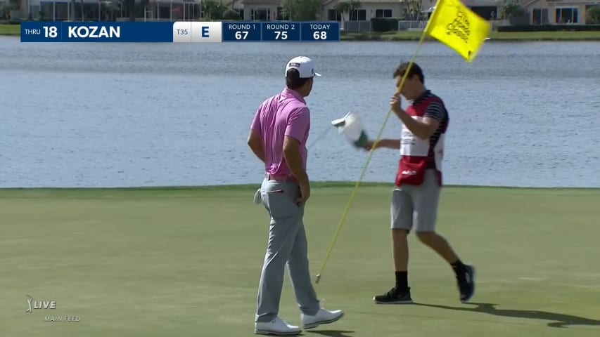 Andrew Kozan reaches in two to set up birdie at Honda