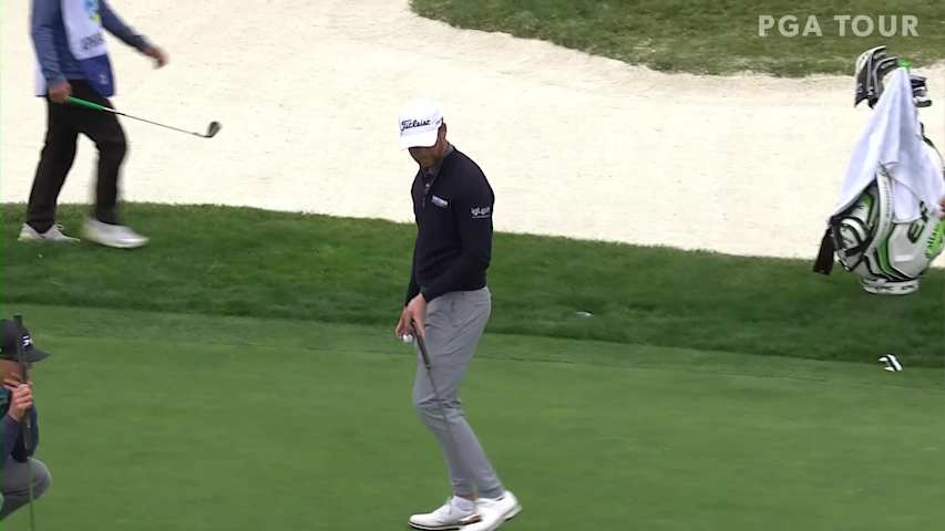Andy Ogletree's 25-foot birdie putt on No. 17 at AT&T Pebble Beach