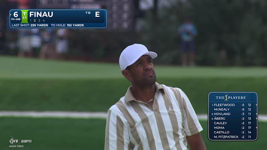 Tony Finau hits 148-yard approach to 11 feet, sets up birdie on No. 6 at THE PLAYERS