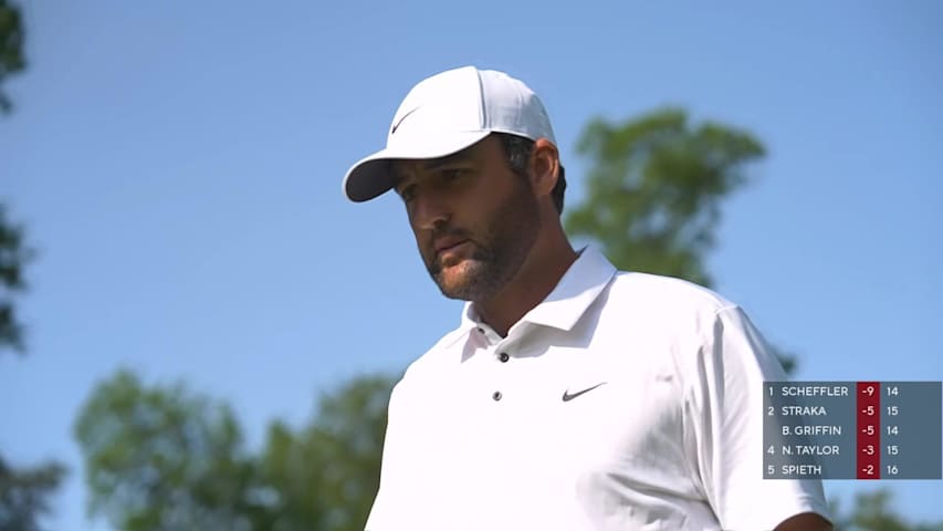 Scottie Scheffler reaches 10-under with two-putt birdie at the Memorial