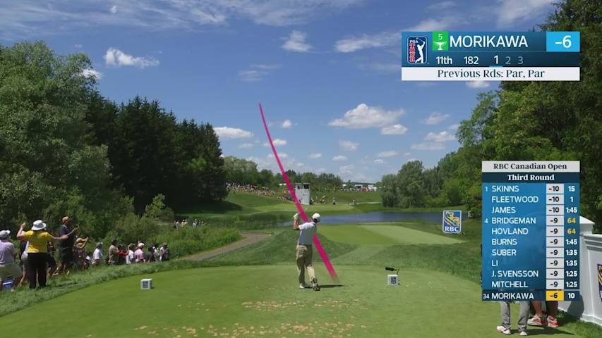Collin Morikawa hits tee shot to 2 feet, sets up birdie on No. 11 at RBC Canadian