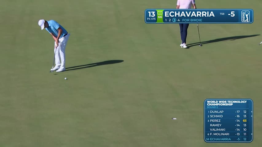 Nico Echavarria makes birdie on No. 13 at World Wide Technology