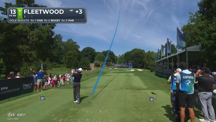 Tommy Fleetwood hits tee shot to 5 feet, sets up birdie on No. 13 at BMW Championship