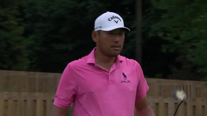 Chan Kim makes birdie on No. 15 at BMW Charity Pro-Am