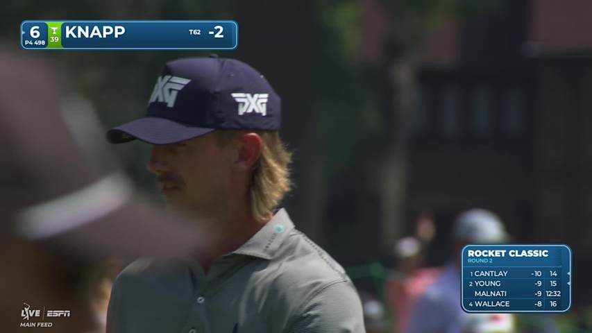 Jake Knapp gets up-and-down from 164 yards for birdie on No. 6 at Rocket Classic