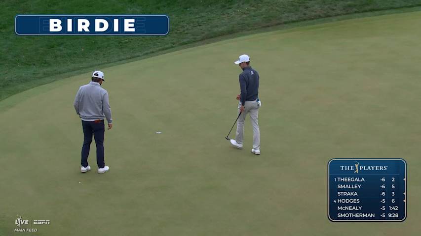 Alex Smalley sinks 17-foot birdie putt on No. 5 at THE PLAYERS