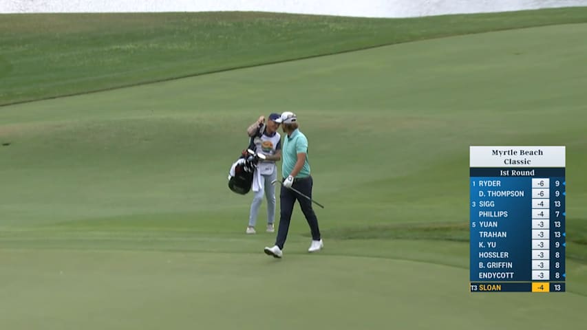 Roger Sloan chips-in for eagle at Myrtle Beach