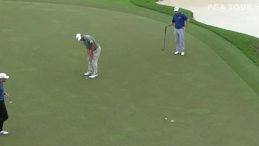 Lucas Glover makes birdie putt on No. 17 at Mayakoba