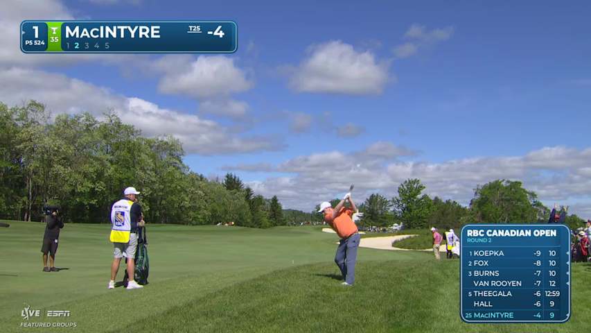 Robert MacIntyre's 75-yard approach sets up birdie at RBC Canadian