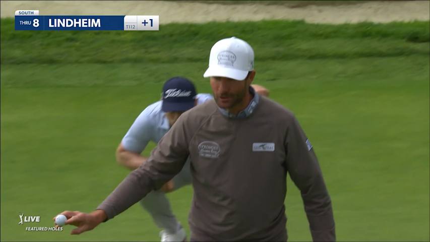 Nicholas Lindheim makes birdie on No. 8 at Farmers