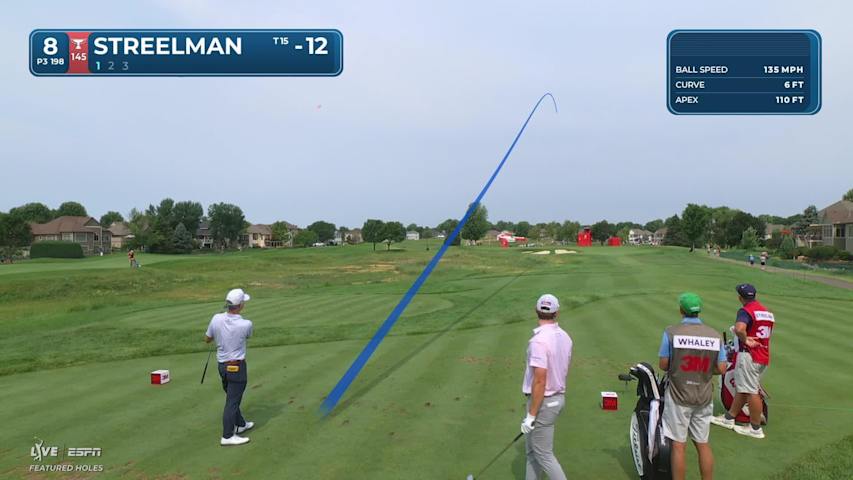 Kevin Streelman holes 62-foot shot from rough for birdie on No. 8 at 3M Open