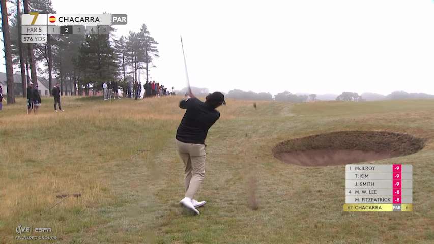 Eugenio Lopez-Chacarra sinks 3-foot birdie putt on No. 7 at Genesis Scottish Open